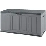 GIANTEX 300L Gartenbox, Auflagenbox wasserdicht mit Deckel, Kissenbox aus Kunststoff, XXL Aufbewahrungsbox für Sitzauflagen, Gartengeräte & Kinderspielzeug (Grau)