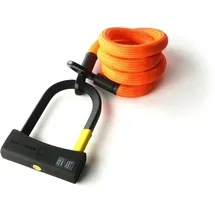 Texlock Eyelet 160 D-Lock Bundle, Textilseil mit Bügelschloss Orange Modell 2025 - 160 cm