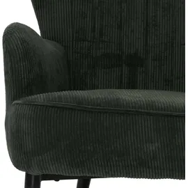 Mendler Lounge-Sessel HWC-K37 Cord 75 x 80 x 75 cm dunkelgrün mit Kissen