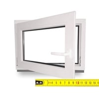 Kellerfenster nach Maß - Kunststofffenster - Fenster - Sondermaße - innen weiß/außen weiß - DIN Rechts - 3-fach - Verglasung - 0,2m2 - 60 mm Profil