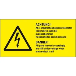 Aufkleber I Warn-Kombischild Alle entsprechend gekennzeichn.Teile..., praxisbewährt, Folie, 100x50mm