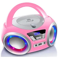 Cyberlux CD-Player mit LED-Beleuchtung CD/MP3 USB Kinder Radio pink