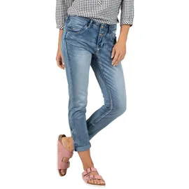 Timezone 7/8 Damen Jeans Slim NALITZ 7/8- Mid Waist - Slim Fit - Blau W25-W33, Größe:W 26, Farbe:3014-3547 Fresh Indigo Wash - 26W
