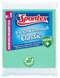 Spontex Classic Antibac Schwammtuch 19200054 , 1 Packung = 5 Tücher