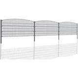 Aileenstore Doppelstabmattenzaun 30 m x 0,8 m Grau/Stahl