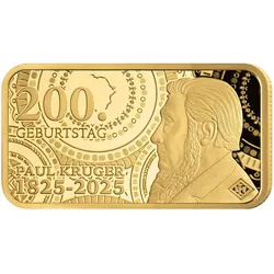Exklusiver 5g Goldbarren "200. Geburtstag von Paul Kruger" 2025