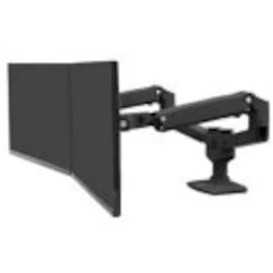 Ergotron LX Dual Monitorarm für zwei Monitore, Tischhalterung (Schwarz)