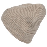 Zwillingsherz Strickmütze Zwillingsherz Damen Mütze Beanie aus 100 % Kaschmir Breiter Umschlag beige