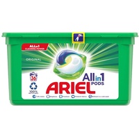 Ariel All-in-1 PODS, Waschflüssigkeit Waschmitteltabletten 36 Waschgänge, Original, brillante Fleckenentfernung auch bei kaltem Waschen, frischer Duft von Clean