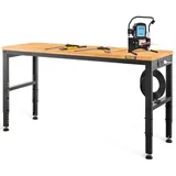 Vevor Werkbank Stahl/Massivholz 1220x508x968mm braun