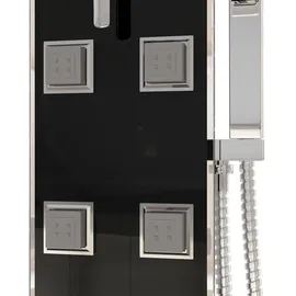 vidaXL Duschpaneel Glas 18x45,5x130 cm Schwarz