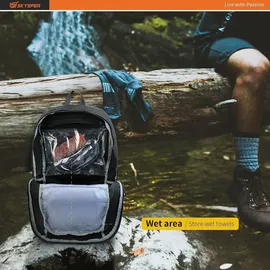 luxuskollektion Ultraleichter Faltbarer Rucksack 30L Schwarz