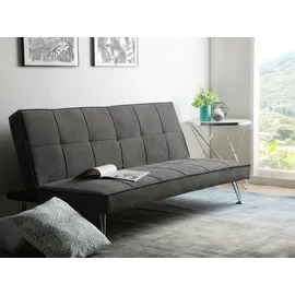 Beliani 3-Sitzer Schlafsofa grau / silber HASLE