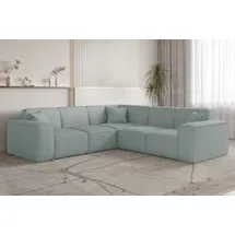 Fun Möbel Ecksofa Designersofa CELES PREMIUM in Stoff Scala Saphirblau Seite Universal - Blau