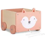 Navaris Spielzeugkiste Kiste Aufbewahrung für Spielzeug - Aufbewahrungsbox für Kinderzimmer - 26,4x20x25,8cm Spielkiste für Kinder - mit Rädern