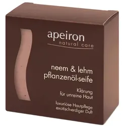 apeiron Pflanzenöl-Seife Neem & Lehm 100g - Klärung für unreine Haut