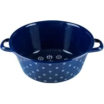 RIESS Gemüsesieb 26 cm Emaille blau/weiß