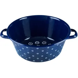 RIESS Gemüsesieb 26 cm Emaille blau/weiß