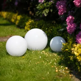 H4L Kugelleuchten 3er Set 20/30/40cm weiß inkl.3m Anschlußkabel Kugellampe Deko Gartenleuchte