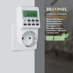 Brandson Zeitschaltuhr mit Kinderschutzsicherung 1,5 LCD Display / 20 ON/OFF Programme