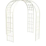 Louis Moulin Gartenpavillon Gloriette - Viereckiger Metall-Pavillon Beige - Stabiler Garten-Kiosk aus Epoxid-Stahl für Rankpflanzen - 240 x 240 x 250 cm