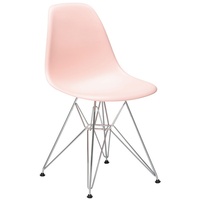 Vitra Stuhl Eames Plastic Side Chair  RE 83x46.5x55 cm zartrosé rosa, Gestell: verchromt, Designer Charles & Ray Eames