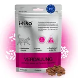 Itiko Verdauungs-Snacks für Katzen - Probiotika Katze Leckerli - Förderung Verdauung - Alternative zu Heilerde - Flohsamenschalen Katze, Katze Durchfall - Nahrungsergänzungsmittel Katze Darmflora