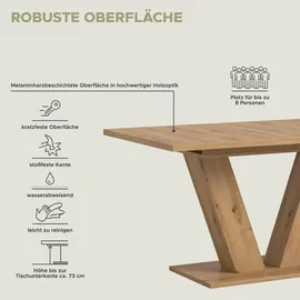 xonox.home Motion 150 x 76 x 90 cm Eiche Artisan braun