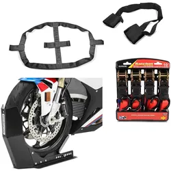 Transport Set Motorradwippe Easy Fix + Fixiergurte + Spanngurte Constands schwarz-rot