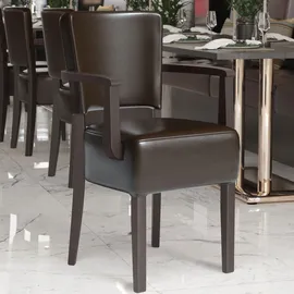 GGM Möbel Bistrostuhl LUCA ARM Kunstleder Dunkelbraun 2er Set