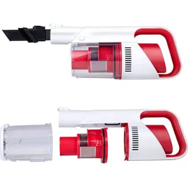 Dirt Devil 2-in-1 Akku Staubsauger - DD9002 - 150W - Hand- und Stielstaubsauger - Inkl. Kombibürste und Düse - Akkulaufzeit bis zu 30 minuten - 2 Einstellungen - Weiß/Rot