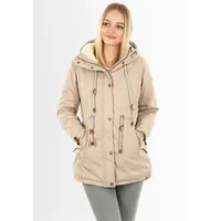 Navahoo Damen, Winterjacke mit Teddyfell Winter Jacke warm gefüttert B991 [B991-Ireliaa-Beige-Gr.XS] - XS