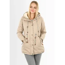Navahoo Damen, Winterjacke mit Teddyfell Winter Jacke warm gefüttert B991 [B991-Ireliaa-Beige-Gr.XS] - XS
