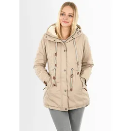 Navahoo Damen, Winterjacke mit Teddyfell Winter Jacke warm gefüttert B991 [B991-Ireliaa-Beige-Gr.XS] - XS