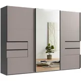 luma-home Schwebetürenschrank 22057 300 x 216 x 65 cm Grau/Sand Grau
