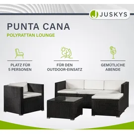 Juskys Punta Cana L Polyrattan Lounge schwarz/creme