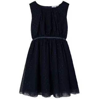 NAME IT Girl's NKFVABOSS Spencer NOOS Kleid, Dark Sapphire/Detail:W. Tone IN Tone Lurex, 128