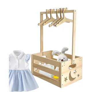 Babyschrank mit Kleiderbügeln, Holzkisten für Babykleidung, Kinderzimmer, Aufbewahrung für Zuhause, Wohnzimmer, Schlafzimmer, Party, Geschlecht, Feier, Familientreffen