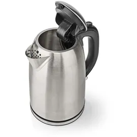 Nedis Wasserkocher - 1.7 l - Edelstahl - - Um 360 Grad drehbar - Verdecktes Heizelement - Strix Controller - Boil-dry protection