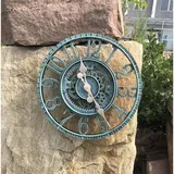 Memkey - Große Retro-Gartenuhr – wetterfest – Badezimmeruhr – Vintage-Dekor – tickt nicht