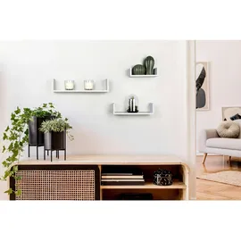 Möbel Kraft Wandregal 3er Set 42,5 x 10 x 9,8 cm Weiß