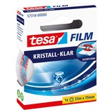 Tesa tesafilm Kristall-Klar 57316 Klebeband transparent Faltschachtel, 15mm/33m, 1 Stück (57316-00000)