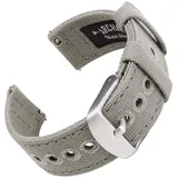 Archer Watch Straps - Canvas Uhrenarmbänder mit Schnellverschluss (Aschgrau, 20mm)