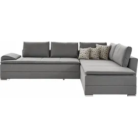 otto home Ecksofa OTTO HOME "Night & Day L-Form, B: 324 cm", grau (hellgrau), B:324cm H:95cm T:218cm, Struktur ( 100% Polyester);Luxus-Microfaser (100% Polyester), Sofas, Ecksofa, mit Bettfunktion, Bettkasten & 3 Zierkissen, Boxspringbett 180x200 cm, Topseller