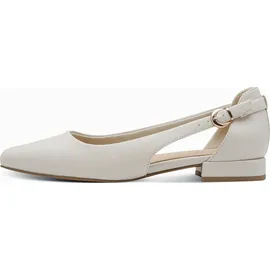 Marco Tozzi Damen Ballerinas weiches Feel Me Fußbett weiches Innenfutter Vegan Spitz, beige (Cream), 40 EU