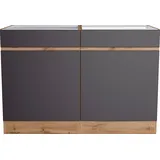 KOCHSTATION Spülenschrank »KS-Riesa«, Breite 120 cm, MDF-Fronten, grau