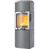 Kaminofen HARK 44-5.5 GT FlameKat 8 kW - Ofenkacheln: Specksteinverkleidung - Korpus: titan/verchromt