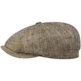 Stetson Hatteras Tweed Herringbone Flatcap Schirmmütze Atmungsaktive Made in Germany Herren Frühjahr Sommer braun 58 cm - 58