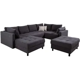 Collection AB Wohnlandschaft Polyester U-Form 2-Sitzer Grau