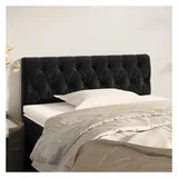vidaXL Kopfteil Schwarz 90x7x78/88 cm Samt